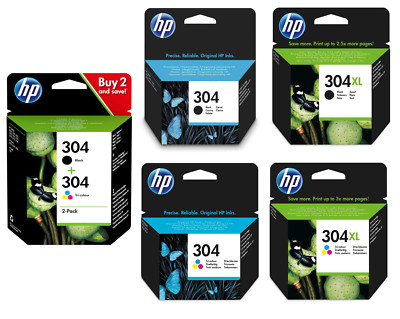 Original HP 304 & 304XL Black / Colour Ink Cartridges for Deskjet 2632