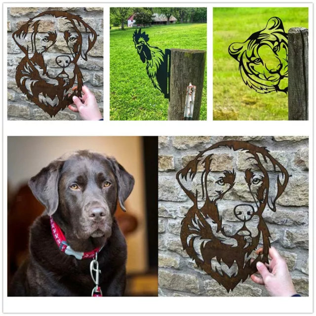 Silhouette Steel Garden Dog Labrador Decor For Wall Courtyard Decor Outdoor