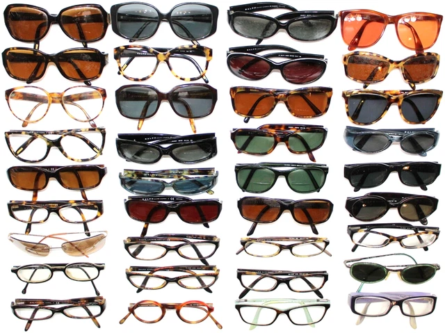 Vintage Lot Of 36 Ralph Lauren Polo Big Mod Horn Rim Sunglasses Eyeglasses