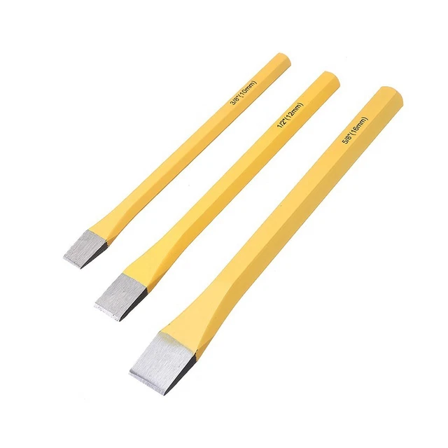 Juego de cincel plano 3 piezas para instalador acero macizo