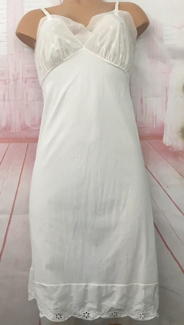 Vintage Van Raalte Suavette Nylon Full Slip Lace Size 34 White