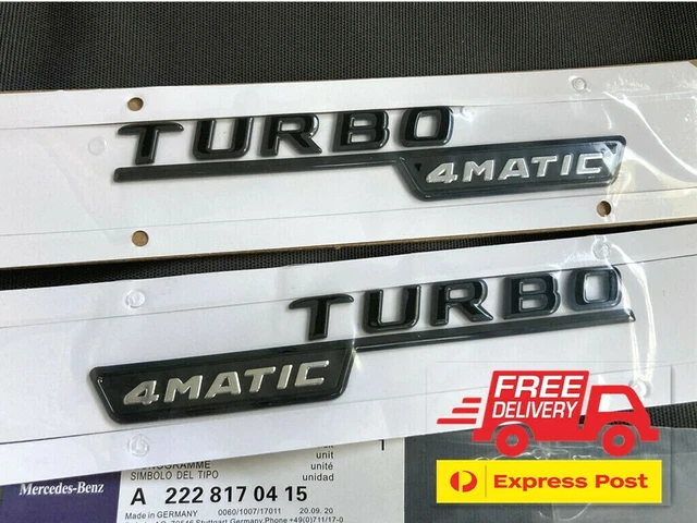 MERCEDES BENZ TURBO 4MATIC Side Fender Badge Sticker Emblem CLA200 ...