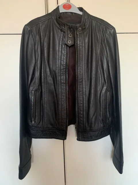 Gorgeous MANGO Ladies, Black, REAL Leather Jacket size S