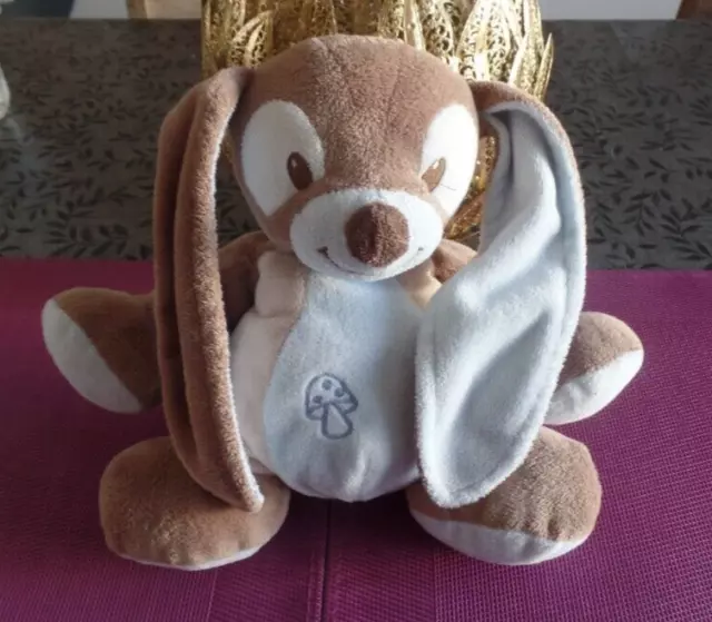 S12 / doudou peluche lapin faon marron bleu champignon NATTOU