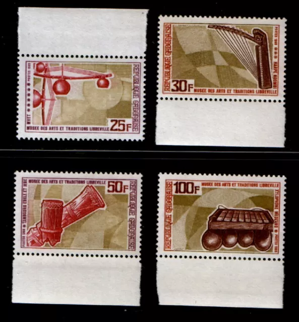 Gabon 333-36 ** Strumenti musicali (1969)