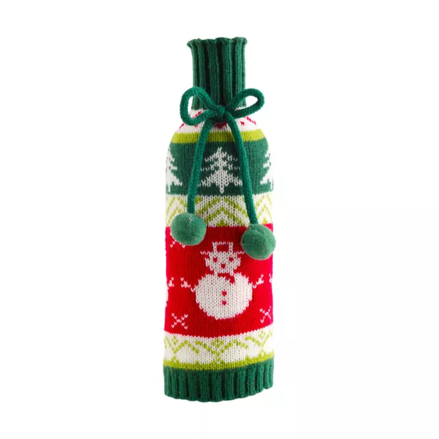 Christmas Bow Wine Bottle Cover Elk Old Man Snowman Nnitted Red Wine Bottle