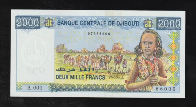 🇩🇯 Djibouti 2000 francos 2008 A 004 * BANQUE CENTRALE P 43 UNC *
