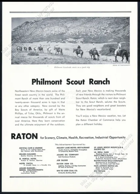 1953 Philmont Scout Ranch Boy Scouts photo Raton NM vintage print ad