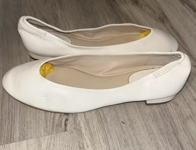 COLE HAAN GRAND. OS Ivory Leather Ballet Flats Shoes Women’s Sz 7.5M ...