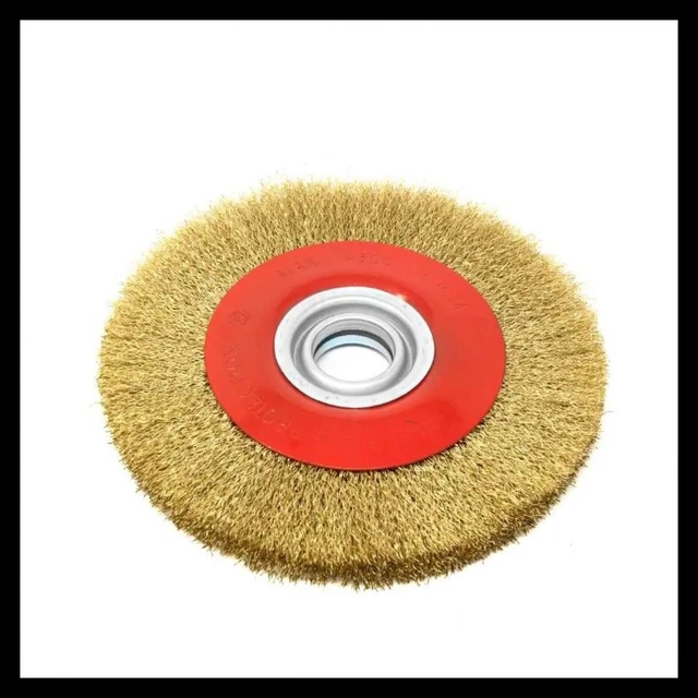 8 In. X 3/4 In. Crimped Steel Bench Wire Wheel with Arbor Adapters