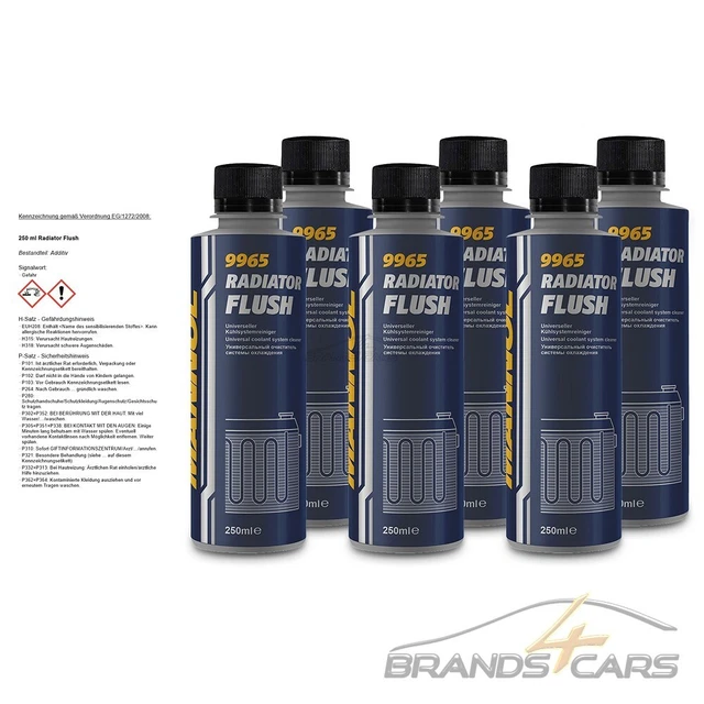 6x250ml MANNOL RADIATORE FLUSH ADDITIVO SISTEMA FRIGORIFERO DETERGENTE PROTEZIONE FRIGORIFERO