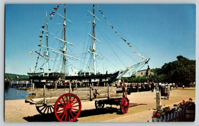 Postcard Mystic Seaport Maritime Museum  Whaler Charles W. Morgan Mystic CT