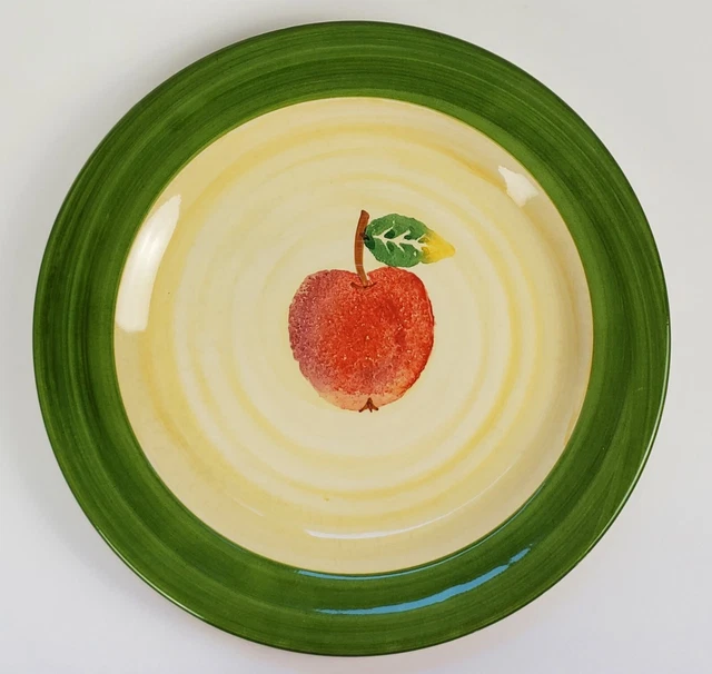 Hand Painted Apple Stoneware Dinner Plate 11" Culinary Arts Studio Collection