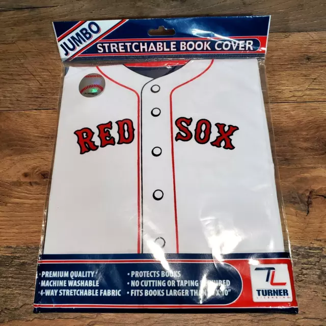 Boston Red Sox Jumbo Strechable Book Cover Fits Books Larger Than 8" x 10" NEW
