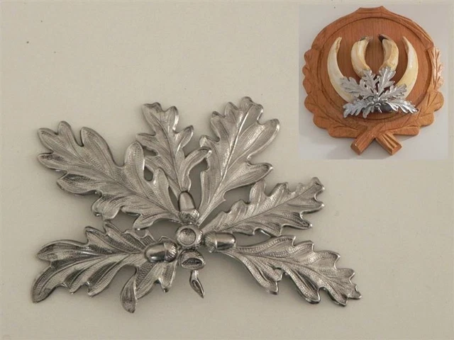 Hoja de Roble Portada Plata Armas Jabalí Cubierta Decoración #52.1.4