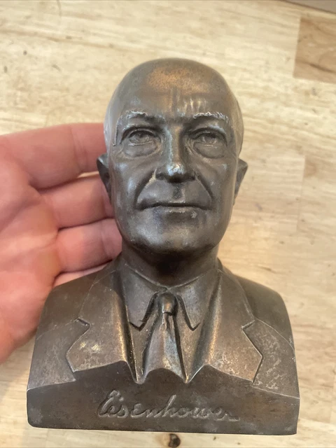 Dwight D. Eisenhower Banthrico Piggy Bank Vintage IKE Patina Collector NO KEY