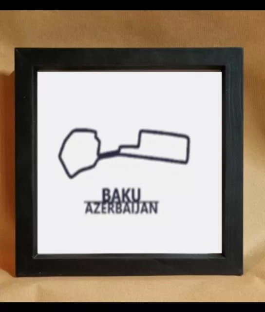 Baku F1 Track - Box Framed - 8x8 inch Frame - 3D Print- Azerbaijan F1