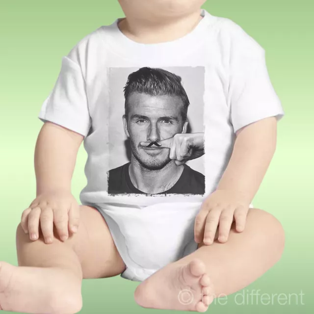 Body Neonato Unisex David Beckham Dito Baffo Mustache Funny Idea Regalo