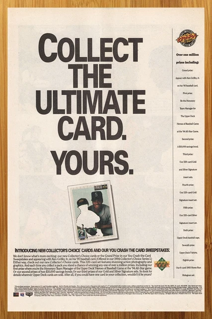 1994 Upper Deck MLB Baseball Trading Cards Print Ad/Poster Ken Griffey Jr. Art 1994 Upper Deck MLB Baseball Trading Cards Print Ad/Poster Ken Griffey Jr. Art