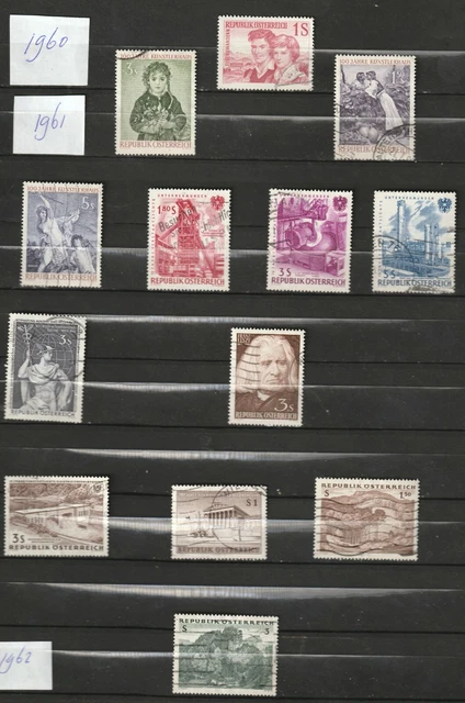 Die ganze Sammlung alter Briefmarken meines Vaters aus Osterreich ab1960 [lo05d]