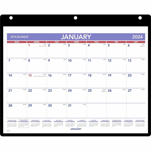 2024 ATAGLANCE 8& x 11" Monthly Desk/Wall Calendar with Poly Holder