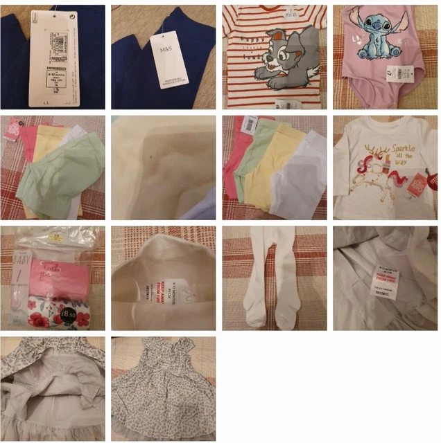 Baby Girls Job Lot Bundle Clothes Disney M&S BNWT 9-12months x15 items rrp£71+