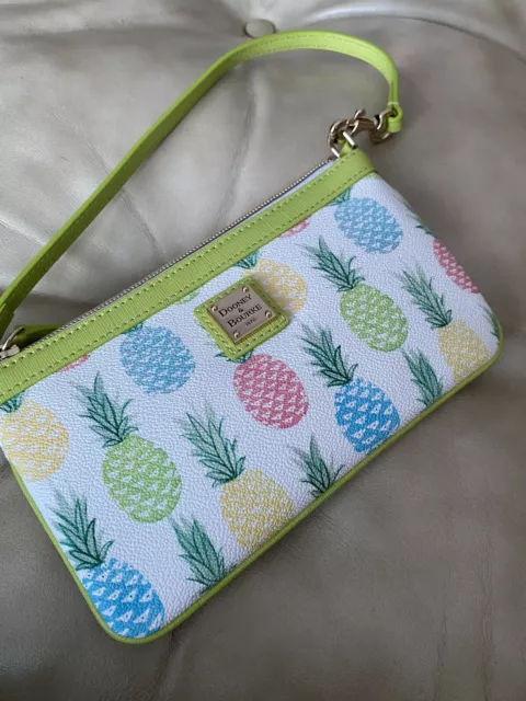 NWOT Dooney & Bourke Mini Bag Wristlet Clutch Pouchette Pineapple Tiki Lime