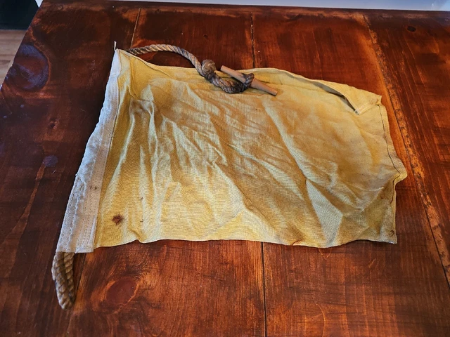 Antique Maritime Nautical Signal Flag Code Q Original As Found Dettra Bull Dog