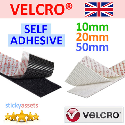 10 m in nero o bianco 10 mm di larghezza Velcro autoadesivo 