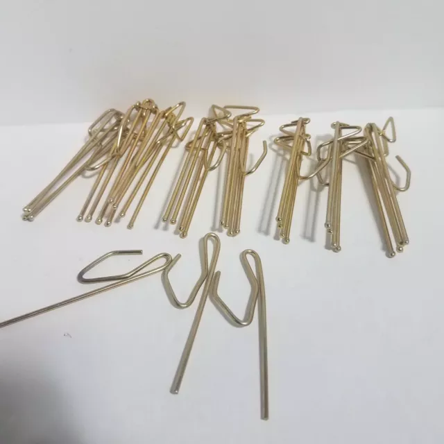 Vintage 8 pc Slip Metal Curtain Drapery Hooks 3.5 inch Pocket Pleat Hanger