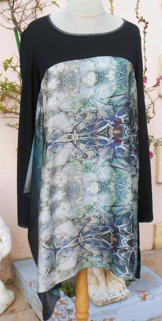 Robe LMV (La Mode Est À Vous) Modèle Angélique - Taille 34-36 - Noir Marine à Fleurs - Neuf Avec étiquettes