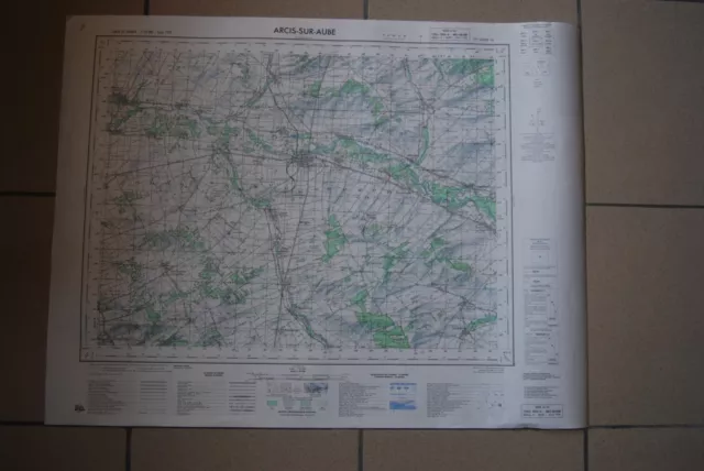 T1 Carte France ARCIS SUR AUBE 1970 plan 1/50000 type 1922 n°1 old map IGNF