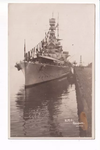 WW1 Navy HMS Renown RPPC