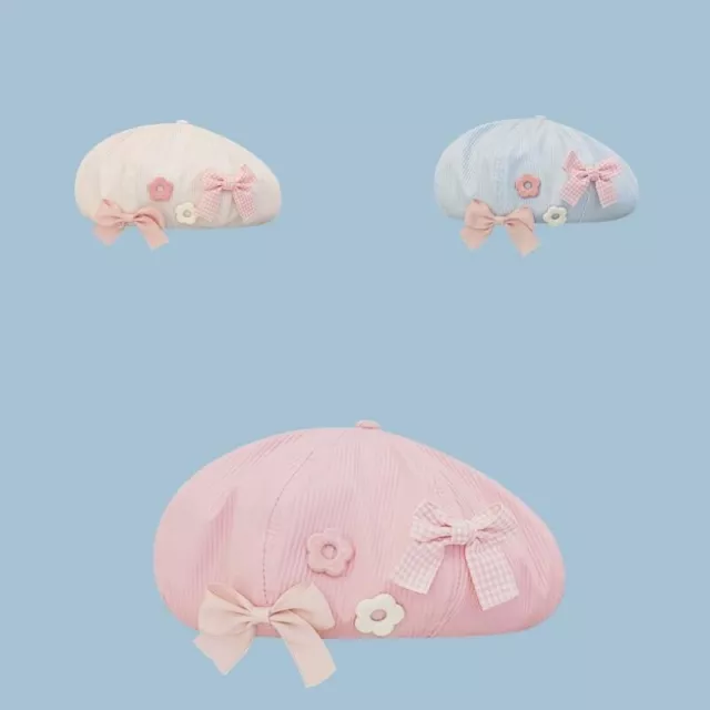 Femme Fille Bonnet Béret Chapeau Journaux Mignon Nœud Peintre Rose Japonais Doux