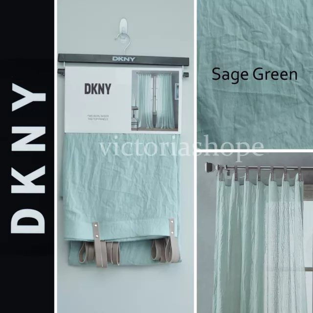 NEW DKNY 2 Panels Window Curtain Drapes ~ City Breeze Sheer~Sage Green ...