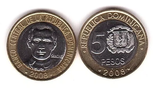 Dominican Republic - 5 Pesos 2008 UNC Lemberg-Zp