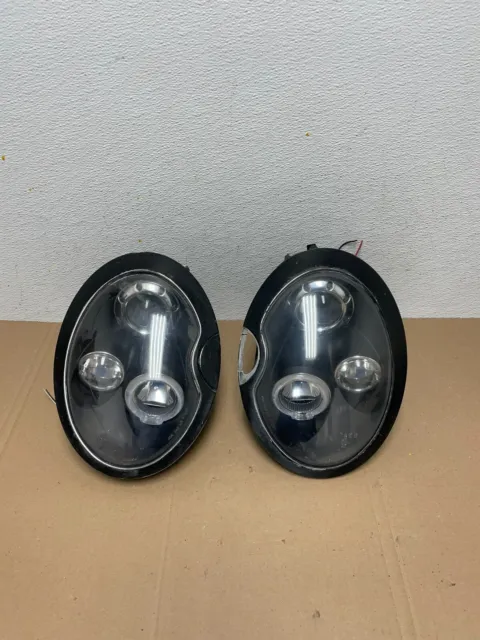 2002 to 2006 Mini Cooper S Left+Right Set Side Black LED Headlights  9744M DG1