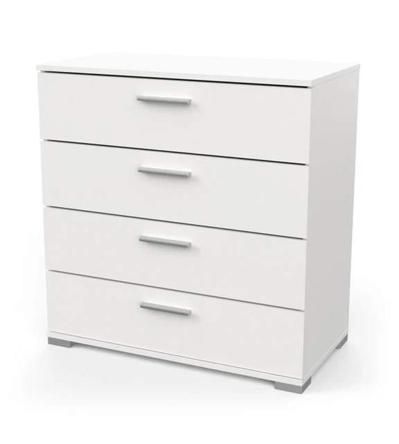 Cassettiera "Izzy" 4 Cassetti Bianco Opaco, 79,7X41,9X82,6 Cm