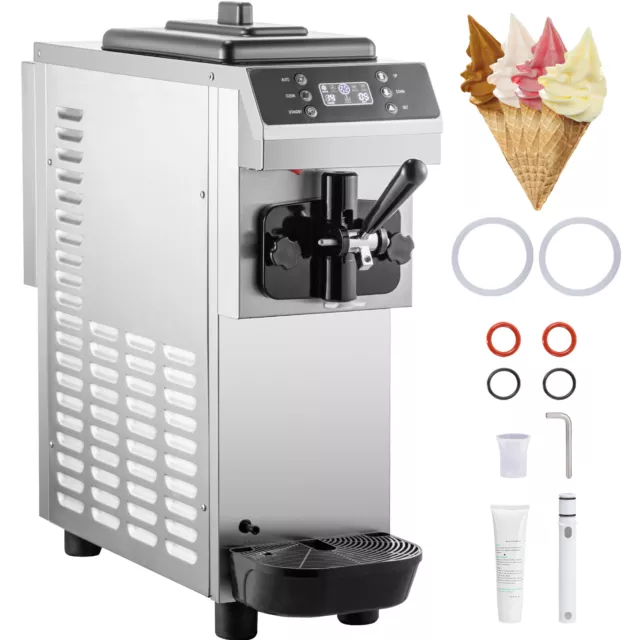 VEVOR Soft Serve Ice Cream Machine 13L/H Commercial Yogurt Maker Single Flavor