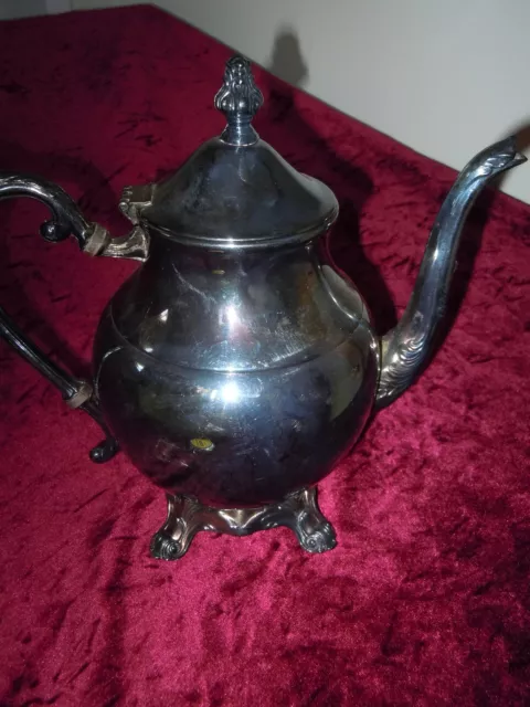 Antique F B Rogers Silverplate Tea Coffee Pot Vintage Old Silver Plate Quality