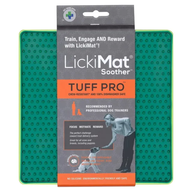 LickiMat Sucette Pro Tuf Vert, Anti-schling-matte pour Chiens