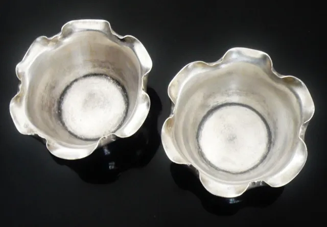 Pair Sterling Silver Salt Cauldrons, George Unite, London Antique 1869