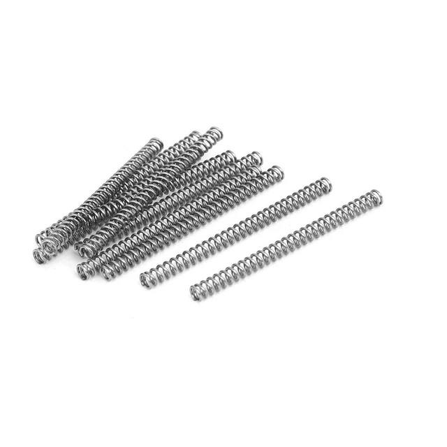 0.5mmx3mmx40mm 304 resortes compresión acero inoxidable tono plateado 10pcs