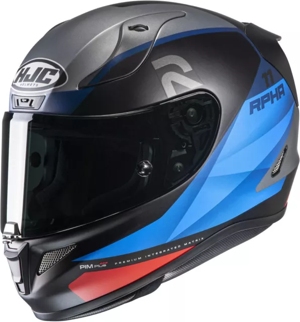 Casco Moto Integrale Hjc Rpha 11 Texten Nero Opaco Blu Rosso Taglia S