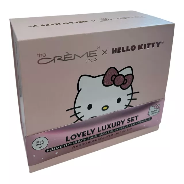 The Creme Shop X Hello Kitty Luxury Set of 3 Bath Bomb Body Scrub Crystals
