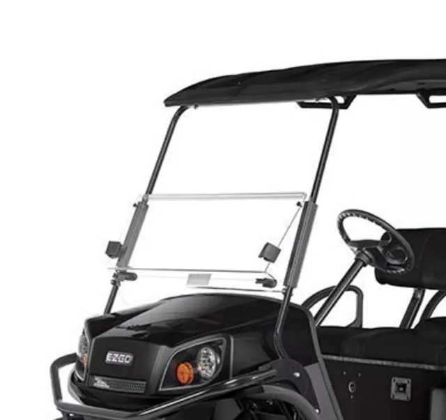 EZGO Express S6/L6 Long Top Golf Cart Clear Folding Windshield - US Made