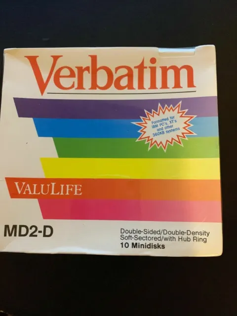 Verbatim MD2-D Double Sided/Double Density Soft Sectored Hub Ring 10 Minidisks
