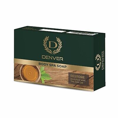 4 jabones Denver Body Spa | Restaurar enriquecido con aceite de árbol de té | 125 gramos