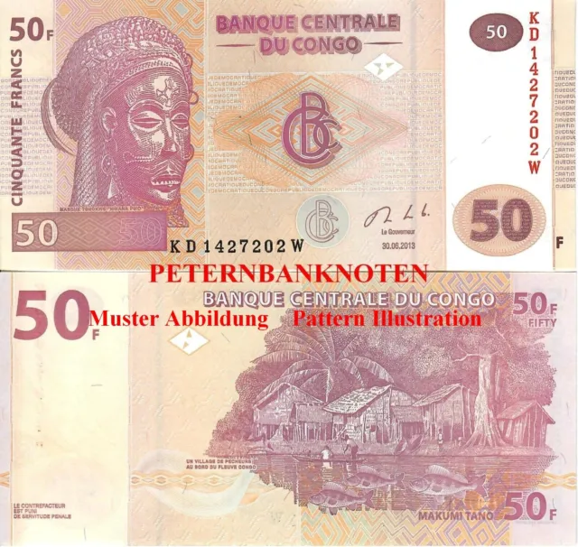 KONGO / CONGO  50 Francs 2013 UNC P. 97A  625# Kassenfrisch..