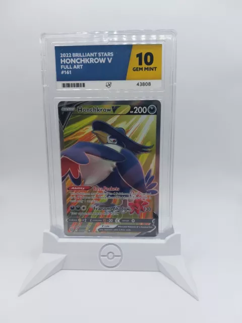 Ace Grading 10 Honchkrow V Full Art - Brilliant Stars - Pokemon  161/172